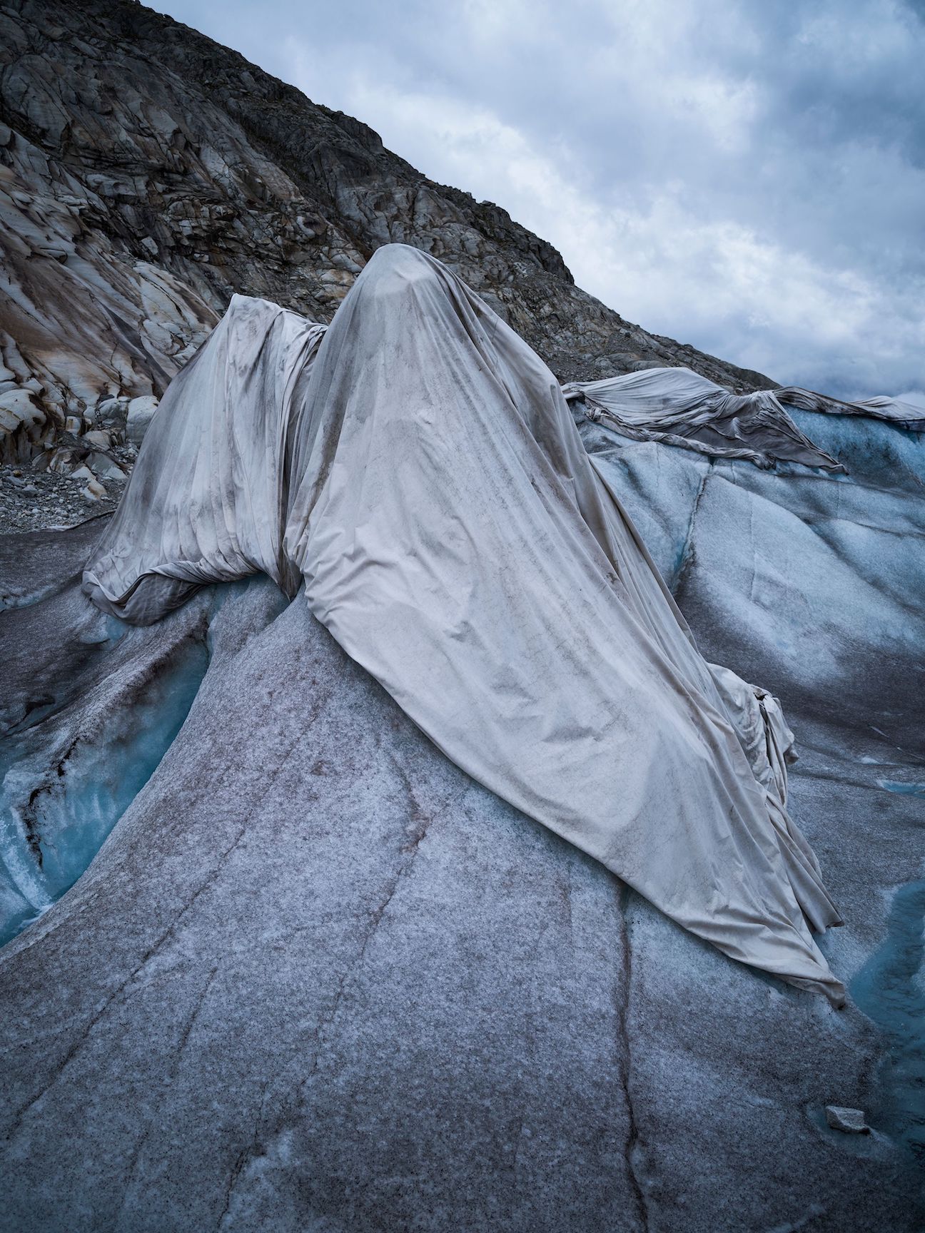 Protect Us From Ourselves: Hansjörg Sahli’s Swaddled Rhône Glacier