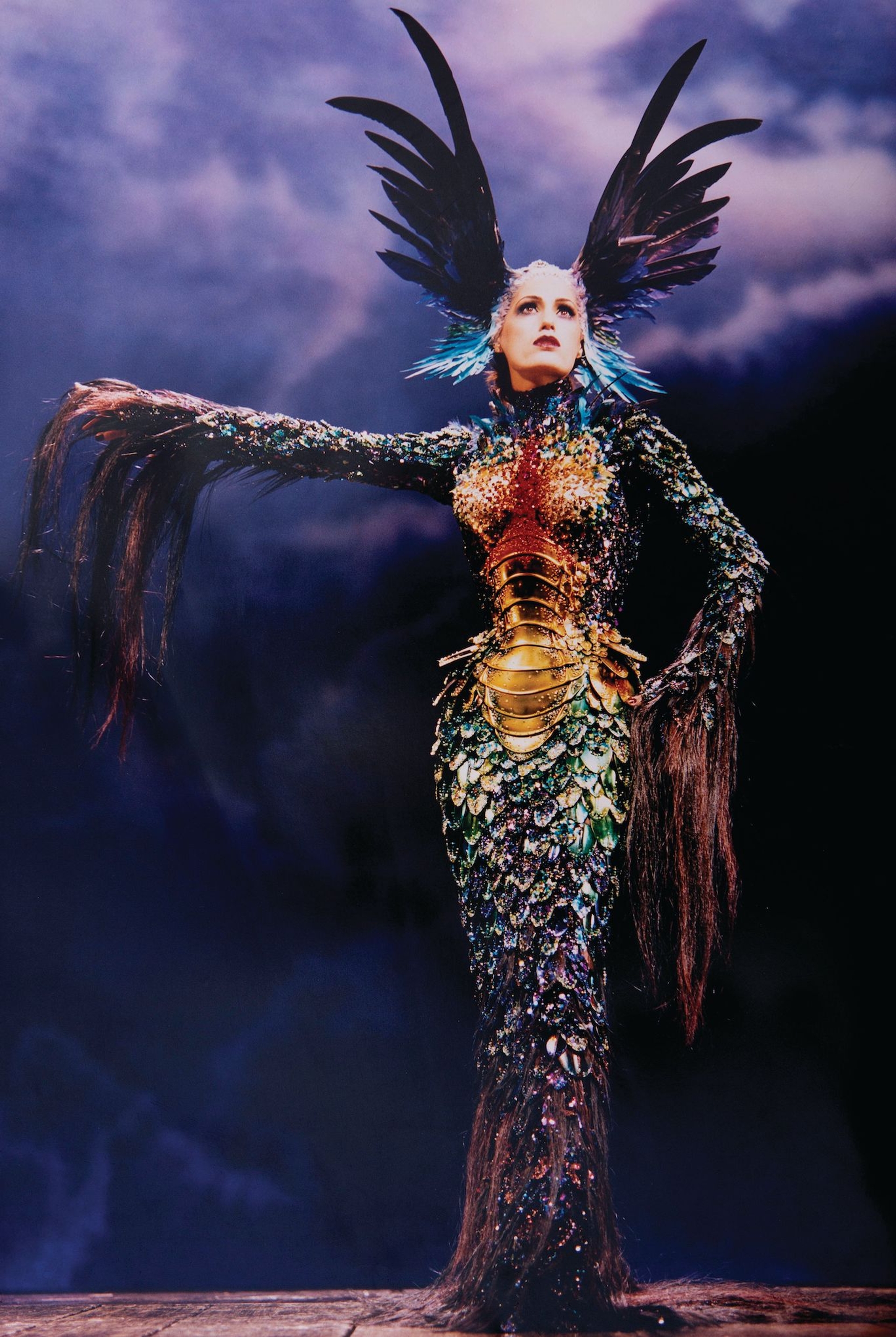 Yesmin Le Bon wearing Thierry Mugler photographed at the London Palladium for ES Magazine