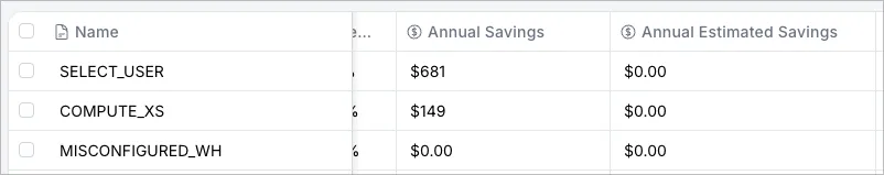 Show estimated savings in SELECT