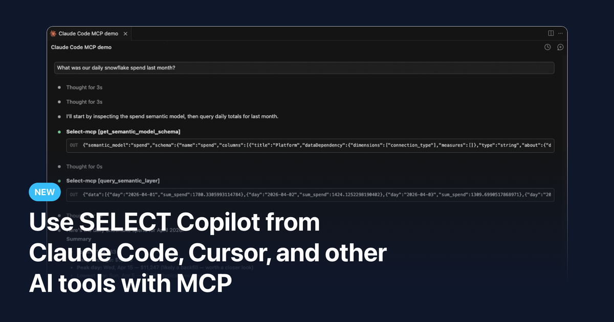 Use SELECT Copilot from Claude Code, Cursor, and other AI tools with ...