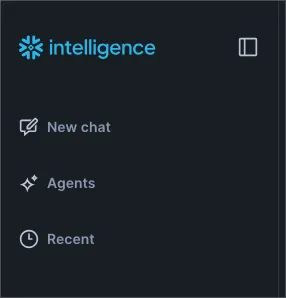 Snowflake Intelligence sidebar