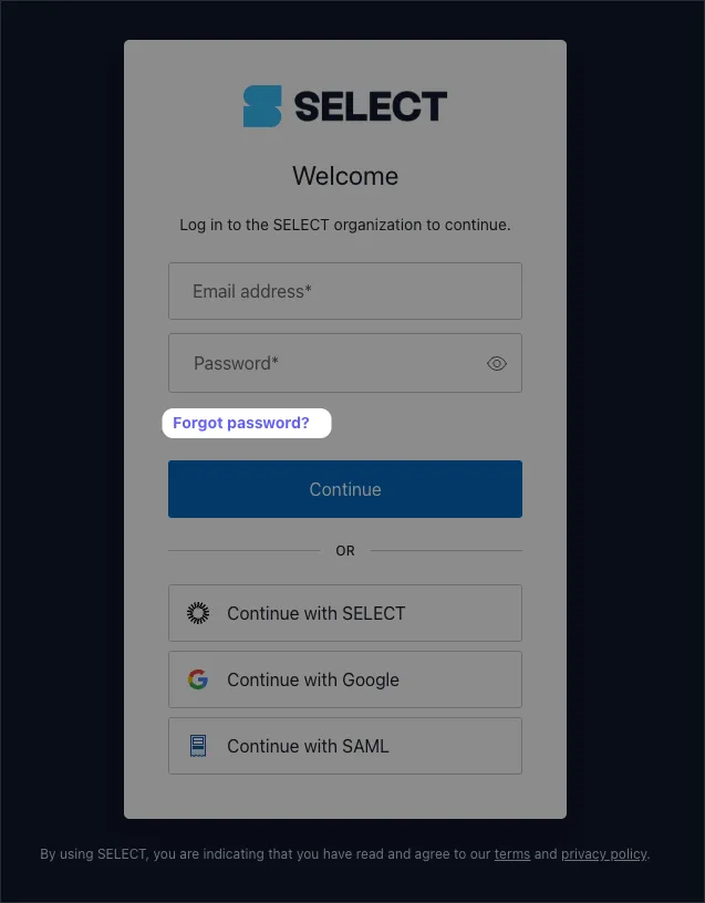 Change password in SELECT