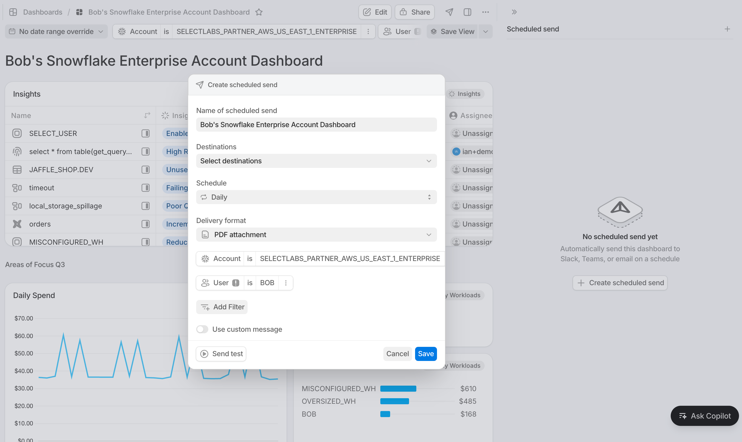 scheduled send config options