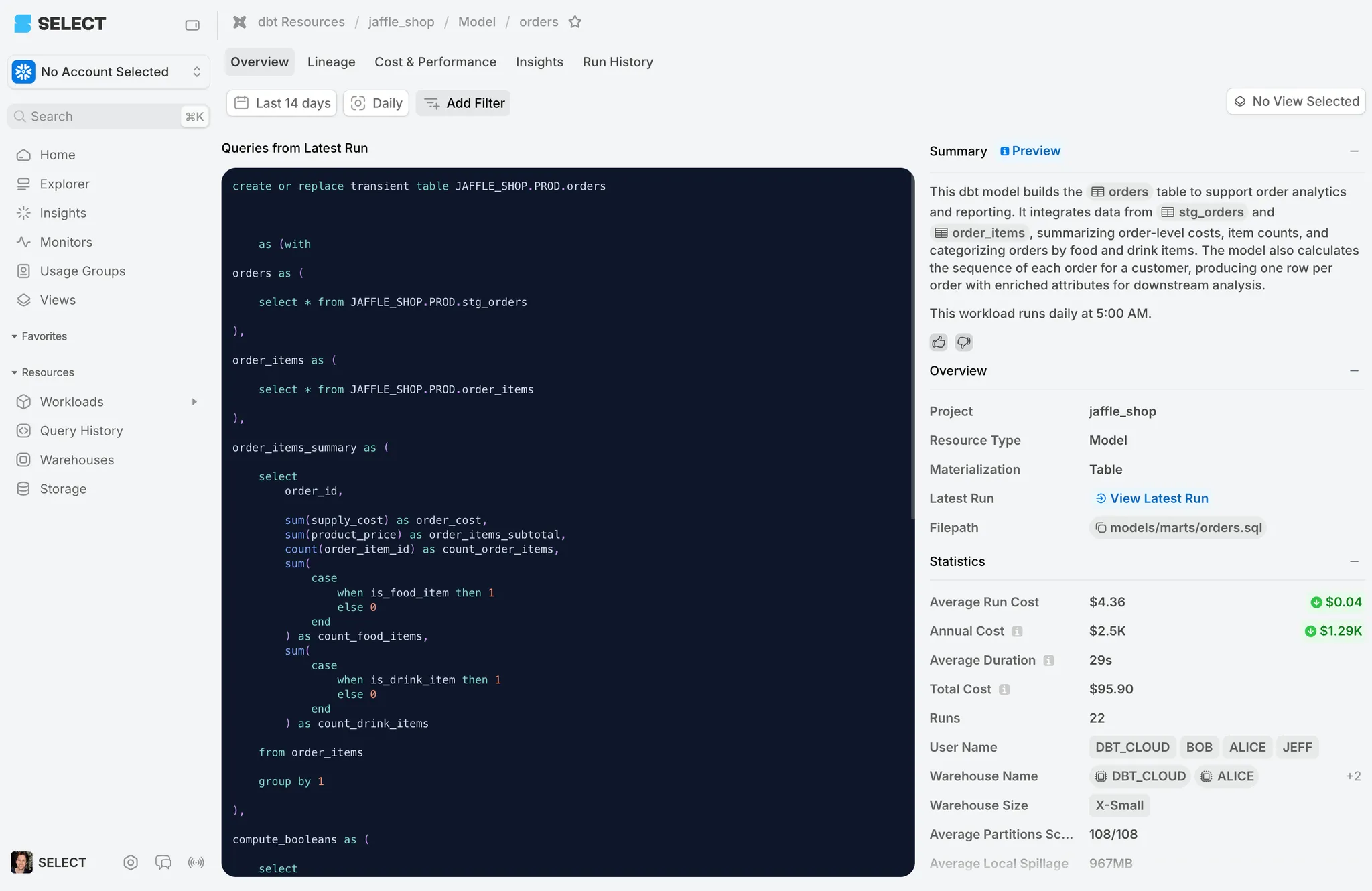 AI Workload summaries in SELECT