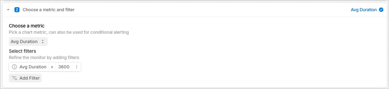 Results Found monitors in SELECT only send when filtered data has results.
