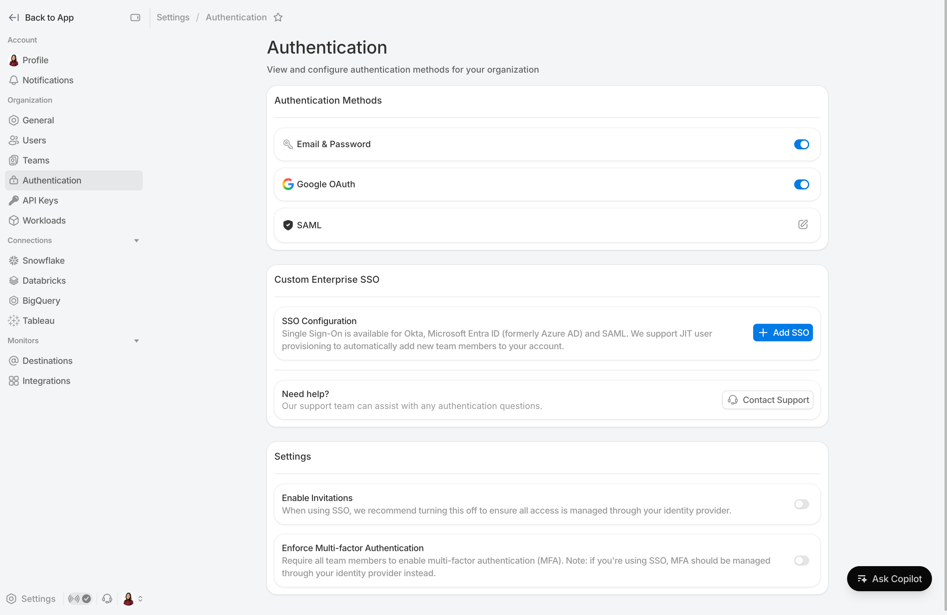 Added SAML IdP connection