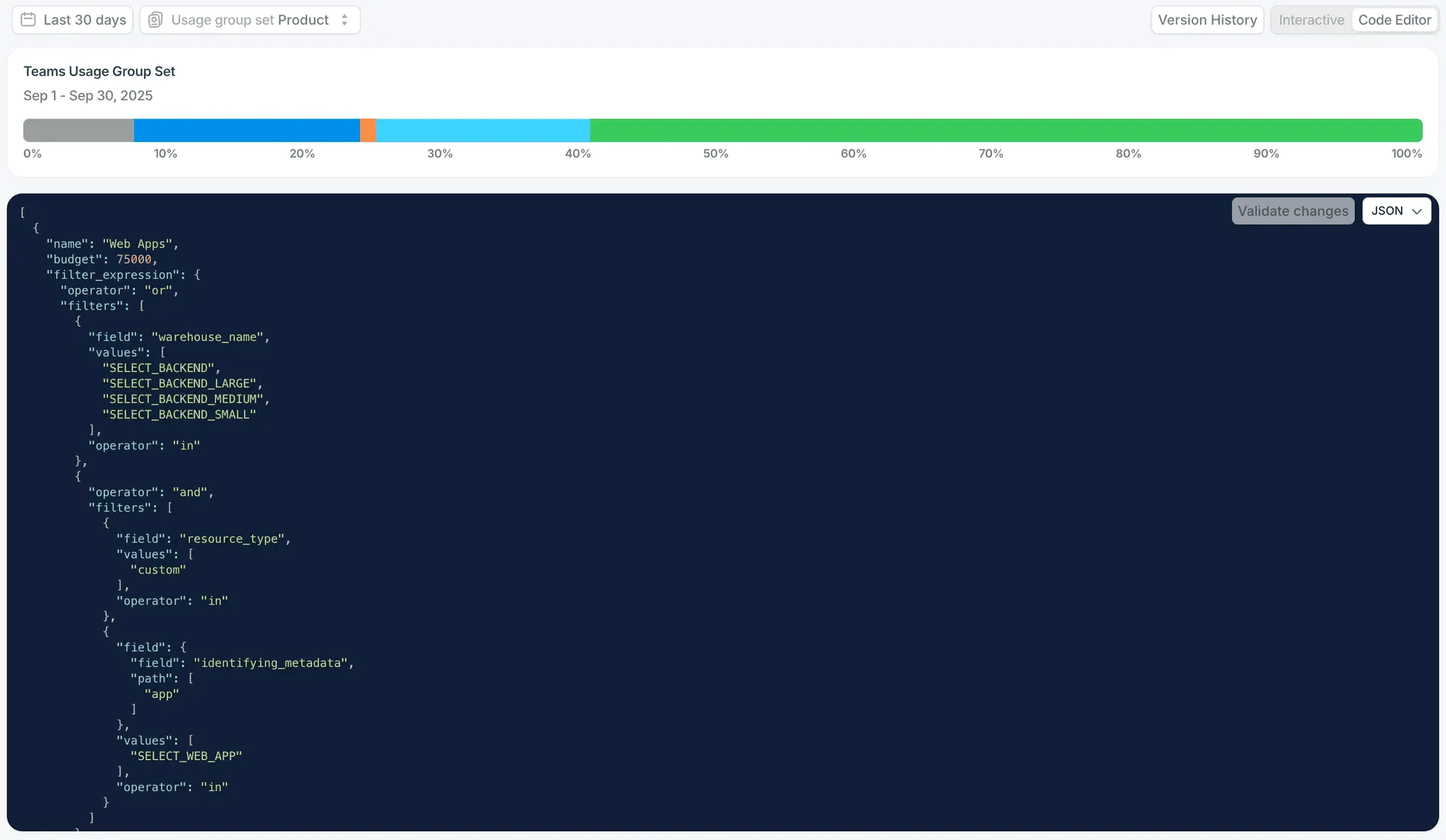 Maintain Usage Groups using Infrastructre as code in SELECT.