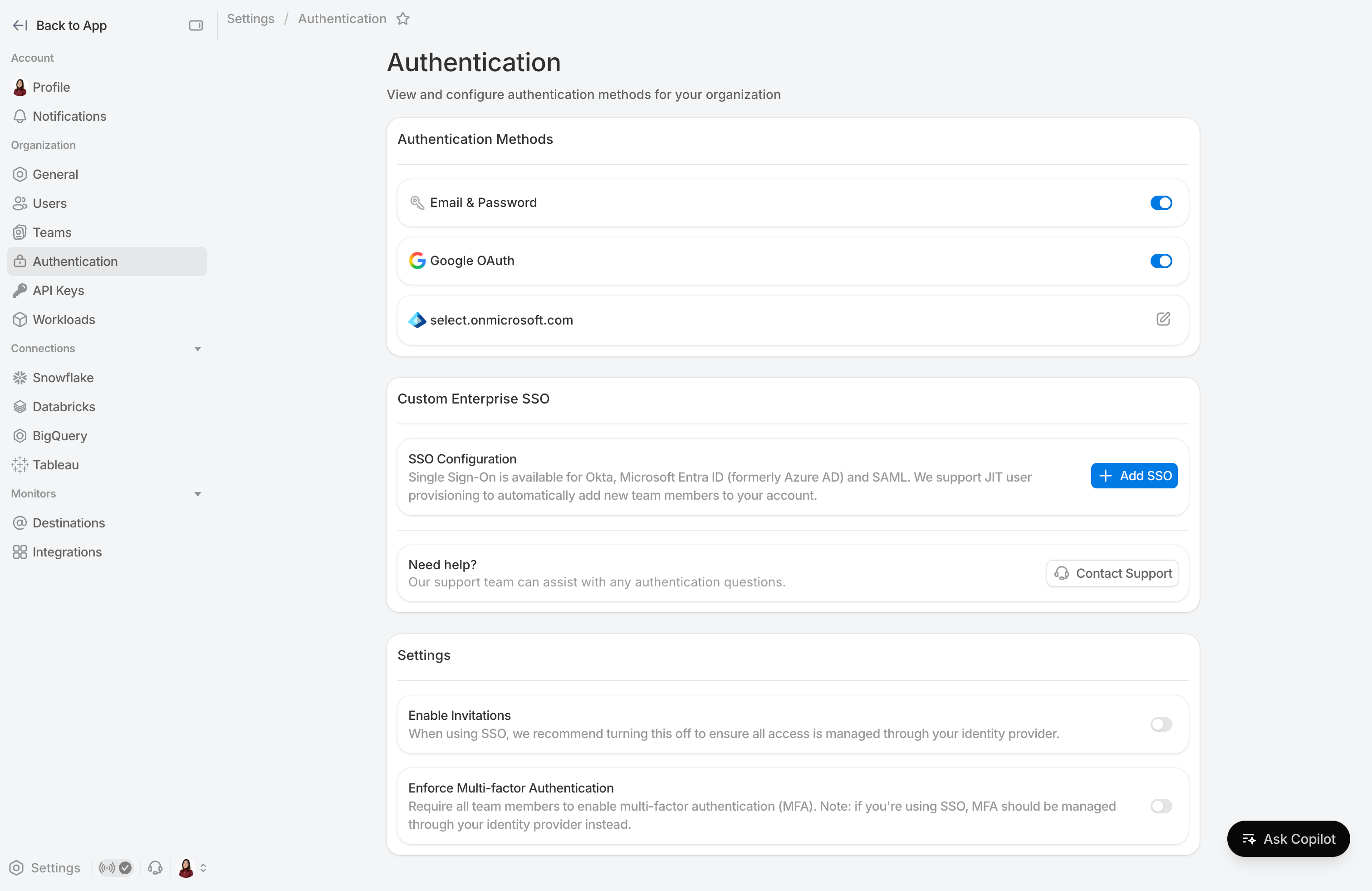 Newly added Azure AD (Entra ID) SSO connection