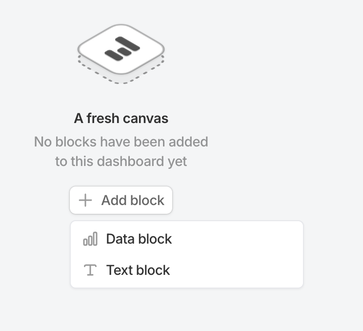 add data block or text block