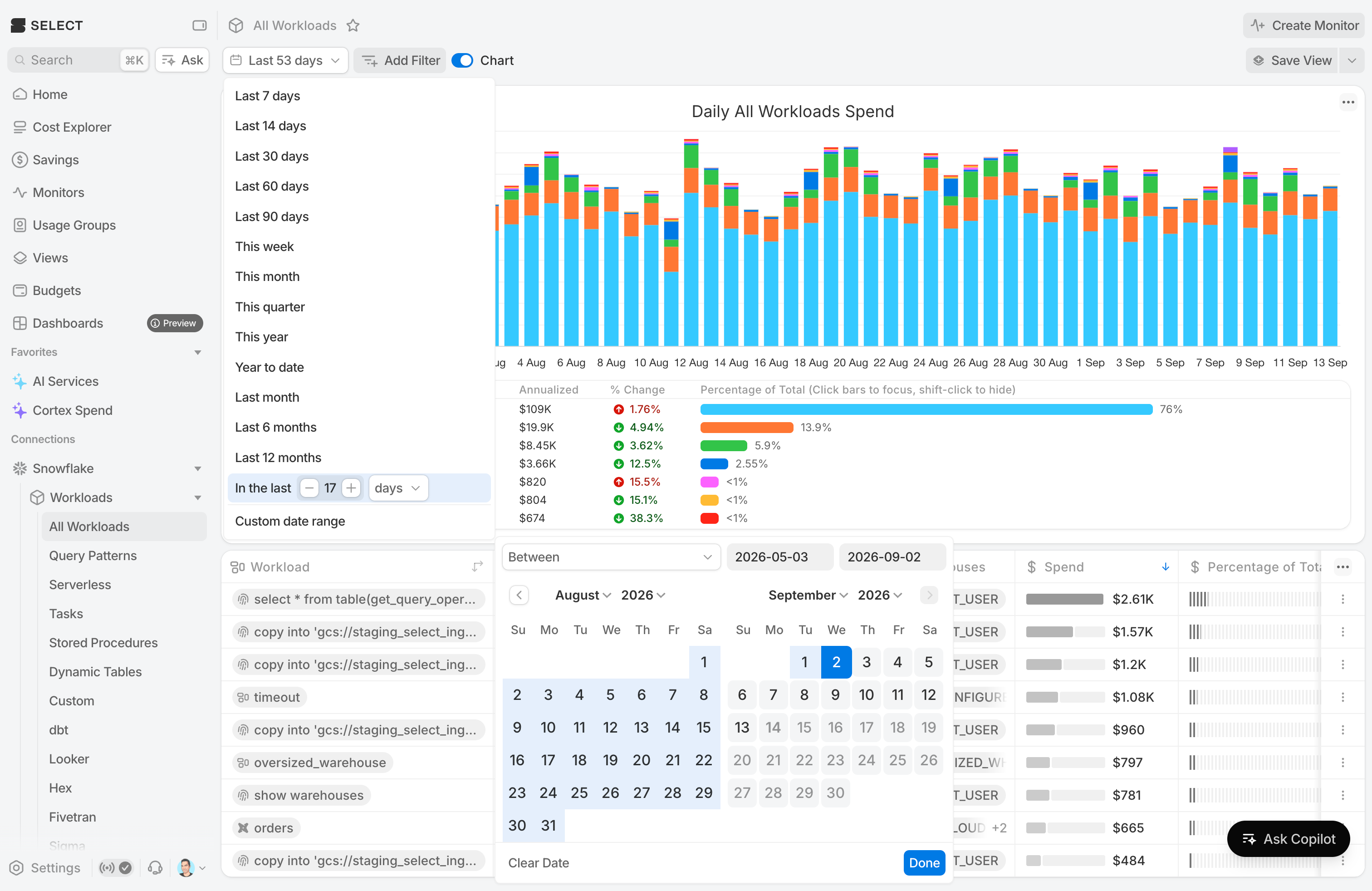 datepicker with dates selected