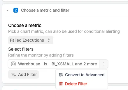 Add filter in monitor in SELECT