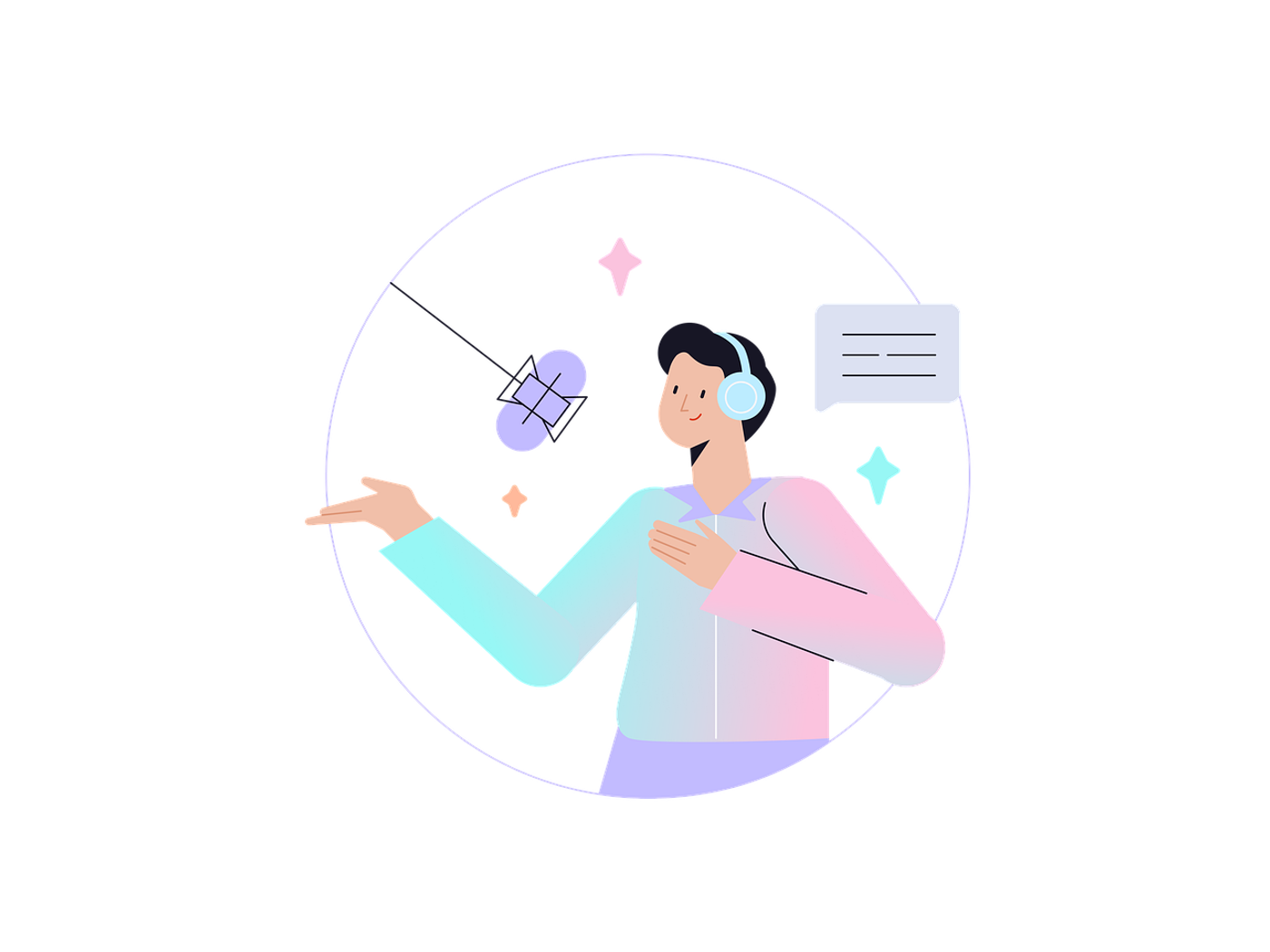Podcaster merekam solo dari rumah dengan setup sederhana
