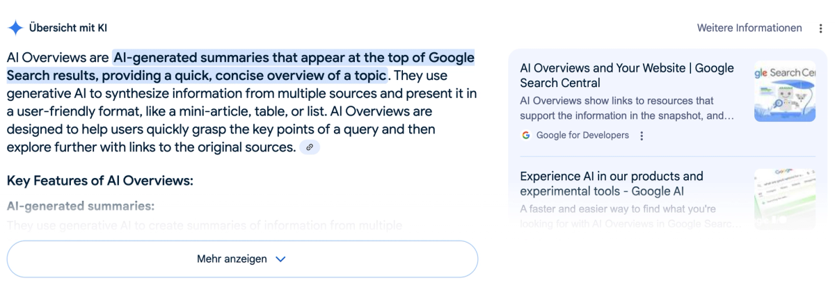 AI Overview from Google