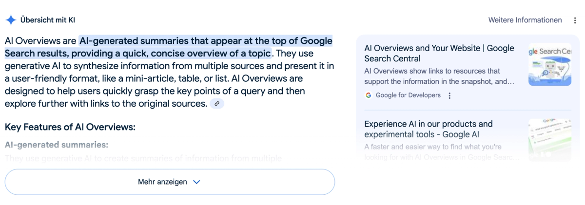 AI Overview from Google