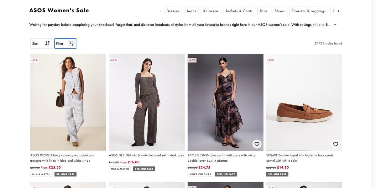 ASOS Sale: 57,000+ Styles Up to 80% Off — Plus 15% Off Your First Order
