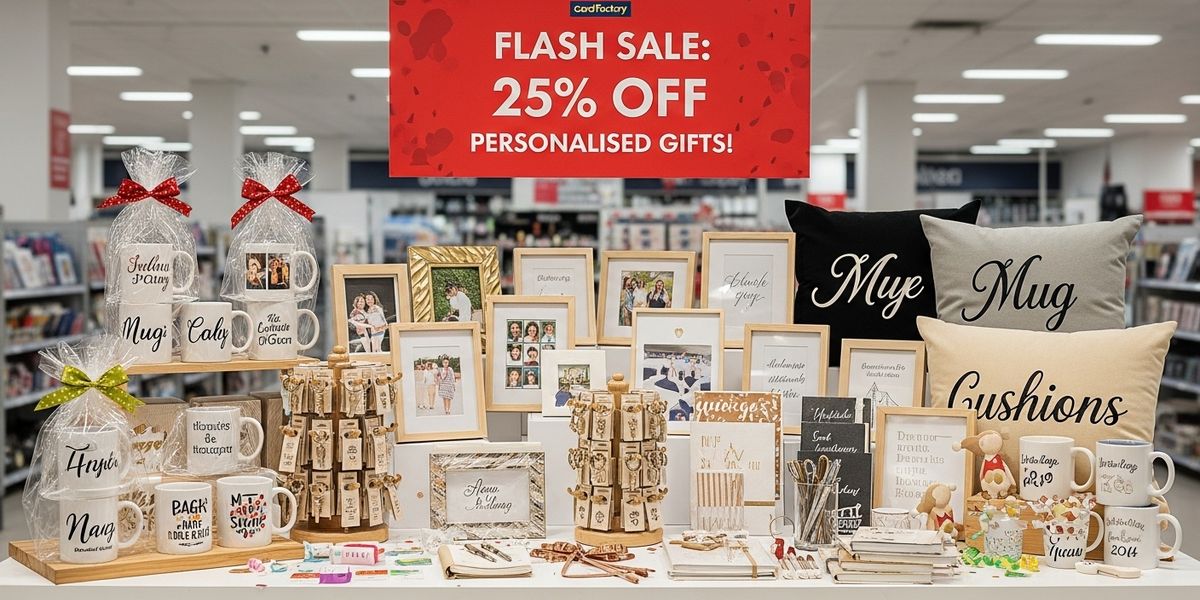 Card Factory Flash Sale: 25% Off Personalised Gifts!