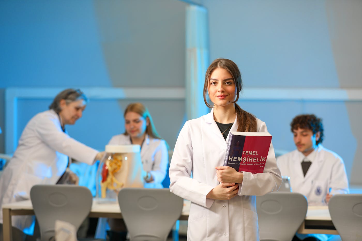 Students in a blended simulation program