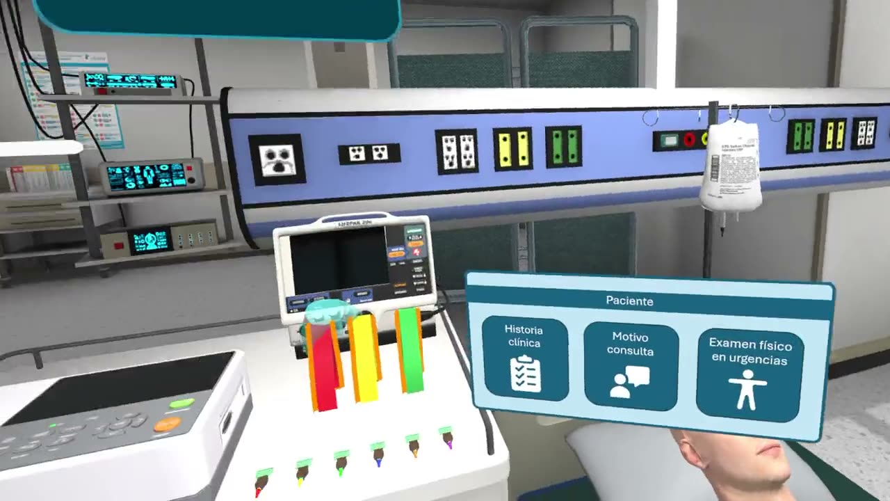 The electrocardiograph and the lead cart in the EKG simulator room