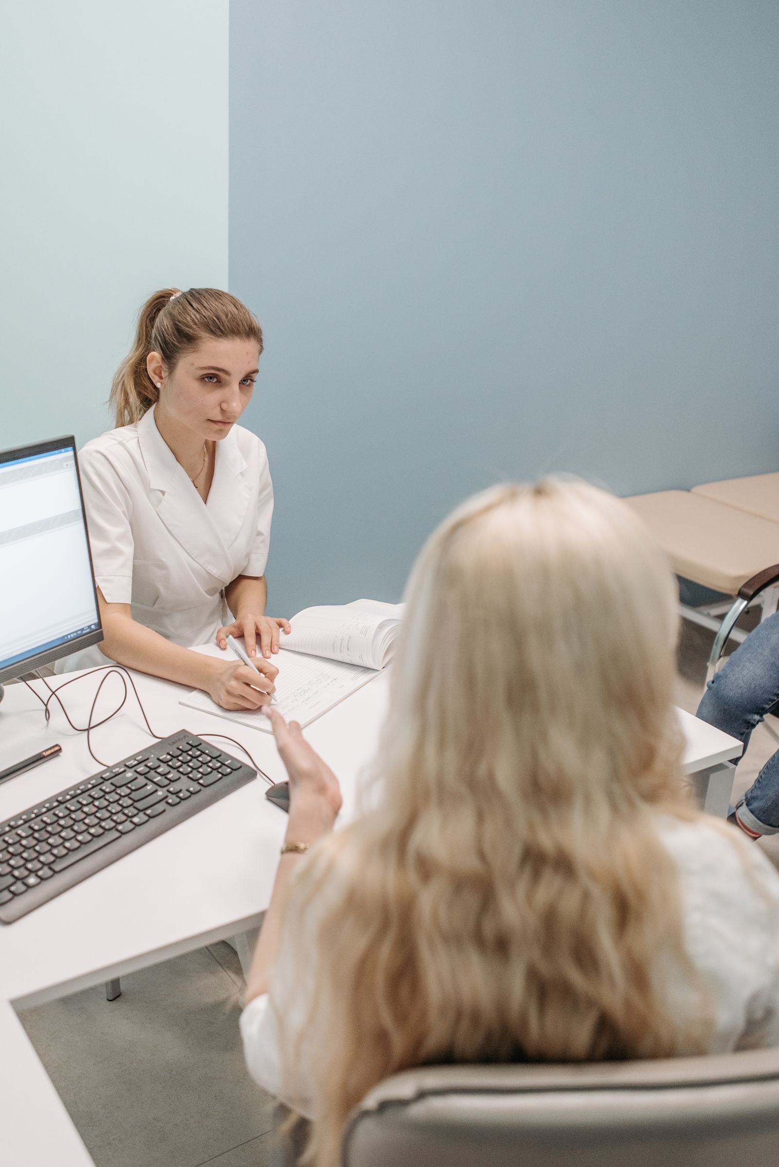 A clinician-patient conversation