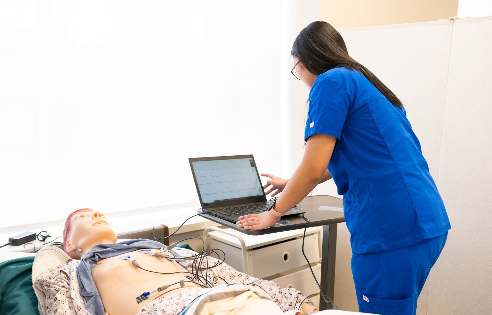 Nursing simulation in a lab