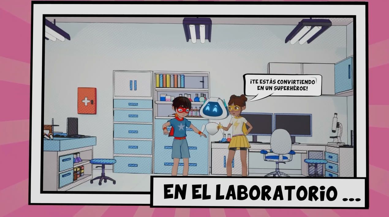 Comic artwork of the young heroes at the heart of Fharmaverso.