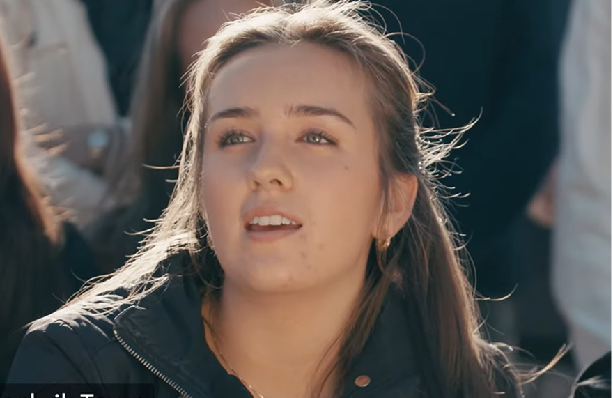 student during interview