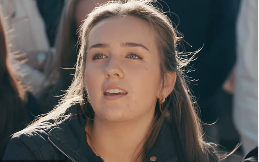 student during interview