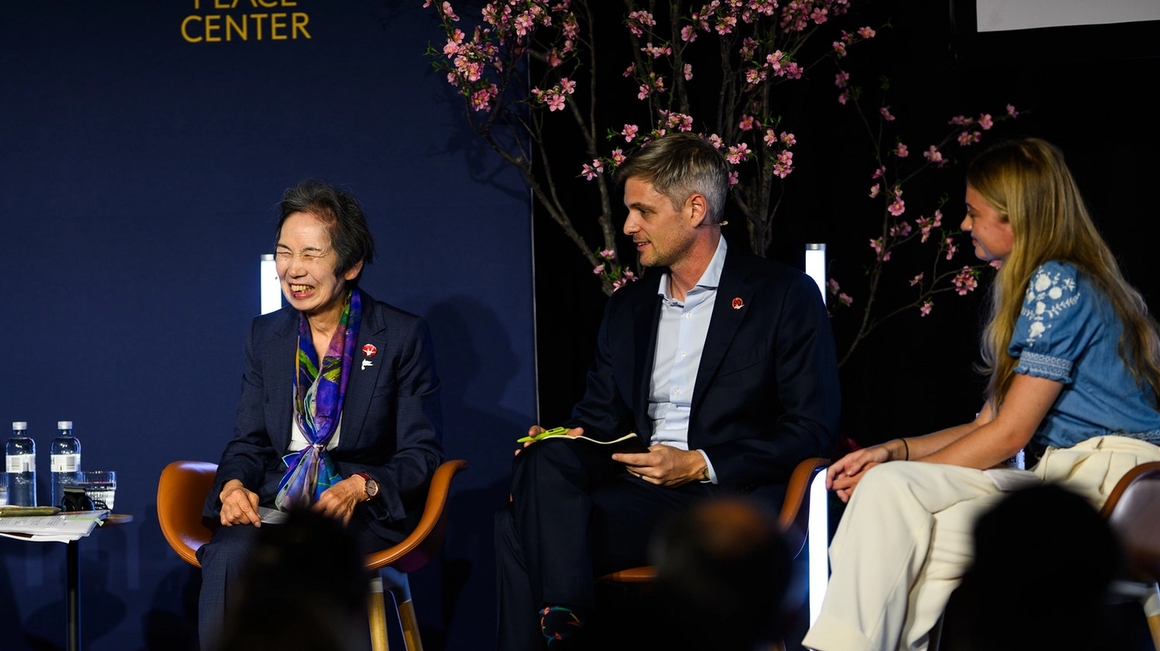 Robert K Elder, Masako Wada, Daniel Högsta and Penelope Lea on stage