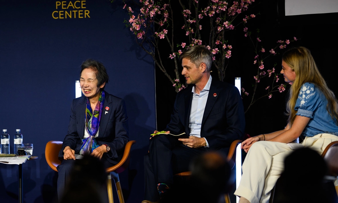 Robert K Elder, Masako Wada, Daniel Högsta and Penelope Lea on stage