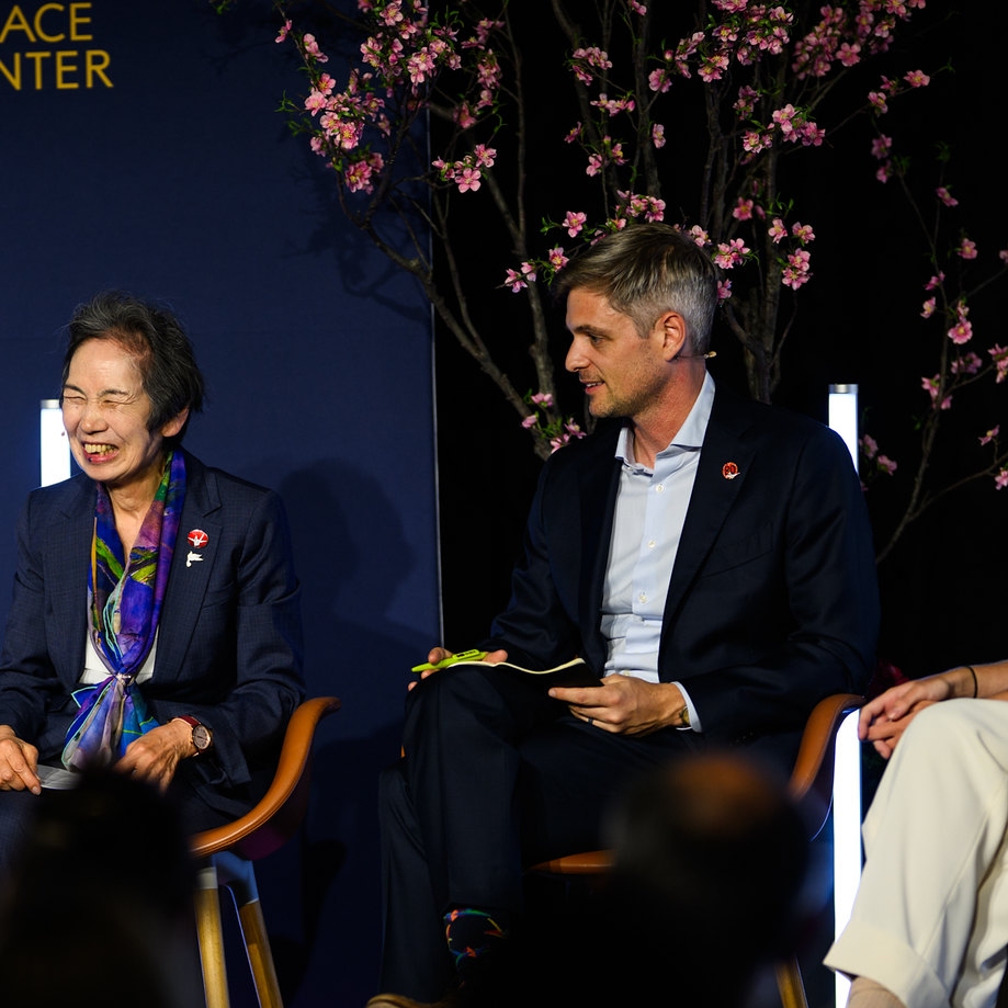 Robert K Elder, Masako Wada, Daniel Högsta and Penelope Lea on stage