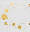 Illustration of circles and lines in gold on white background
