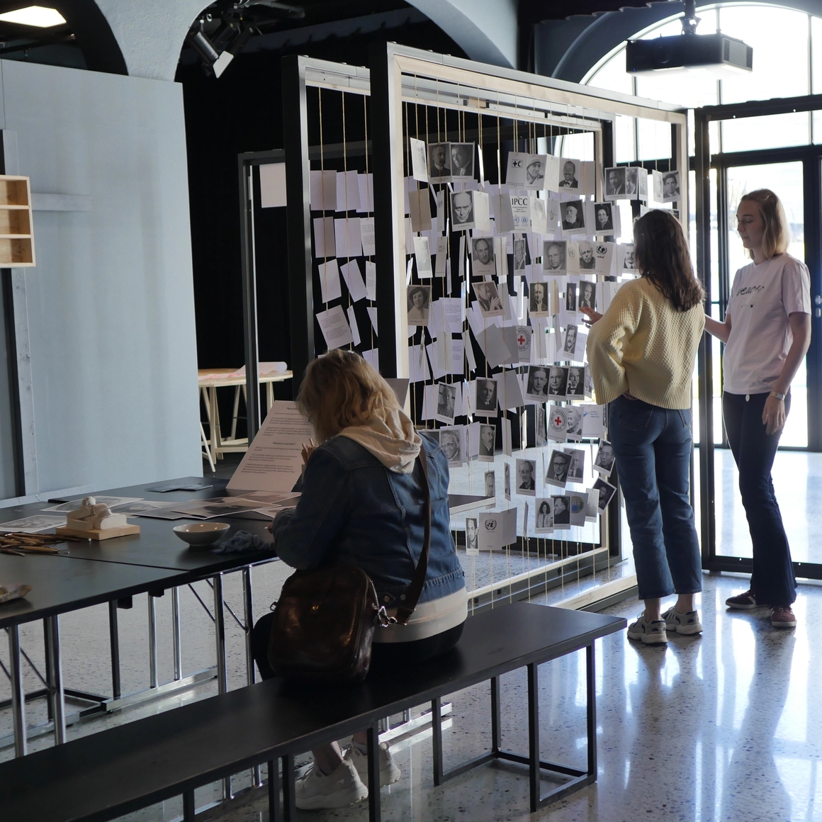 People in the lab creating clay items
