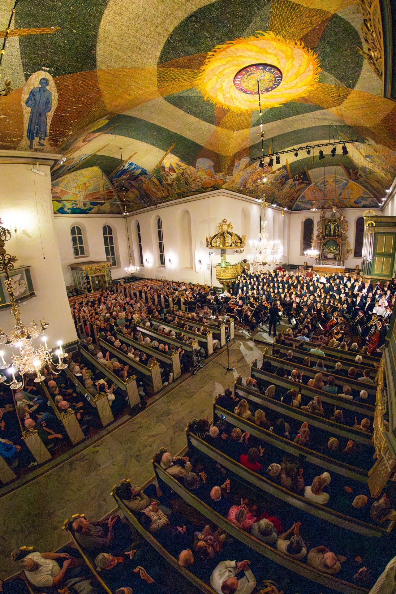 The choir at a concert in Oslo Domkirke.