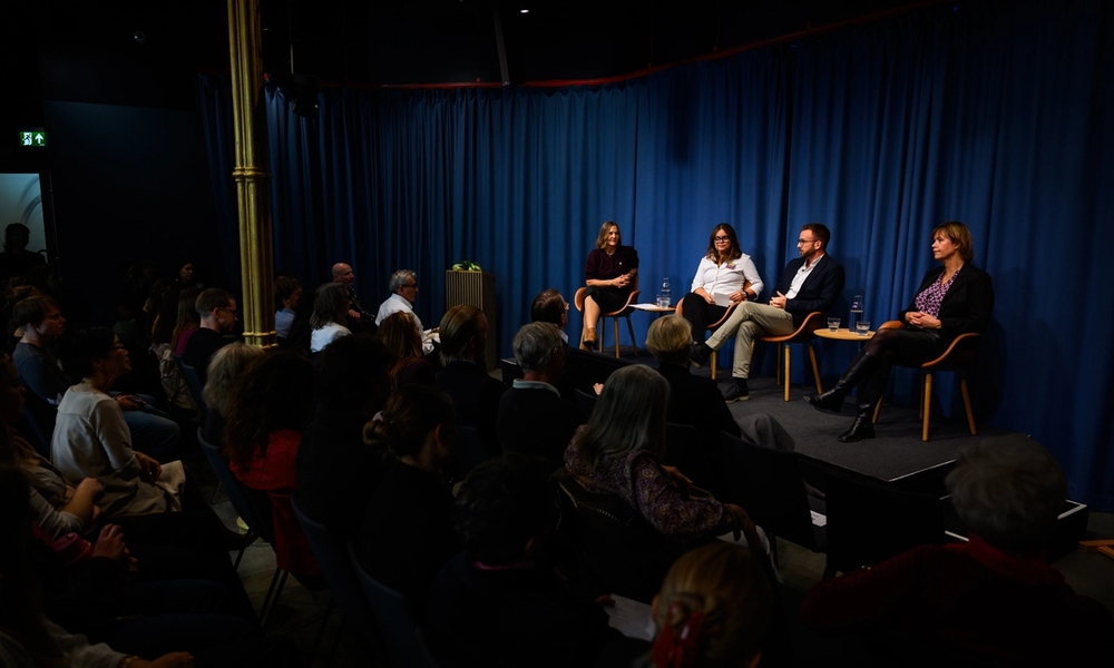 from the event , panel on stage
