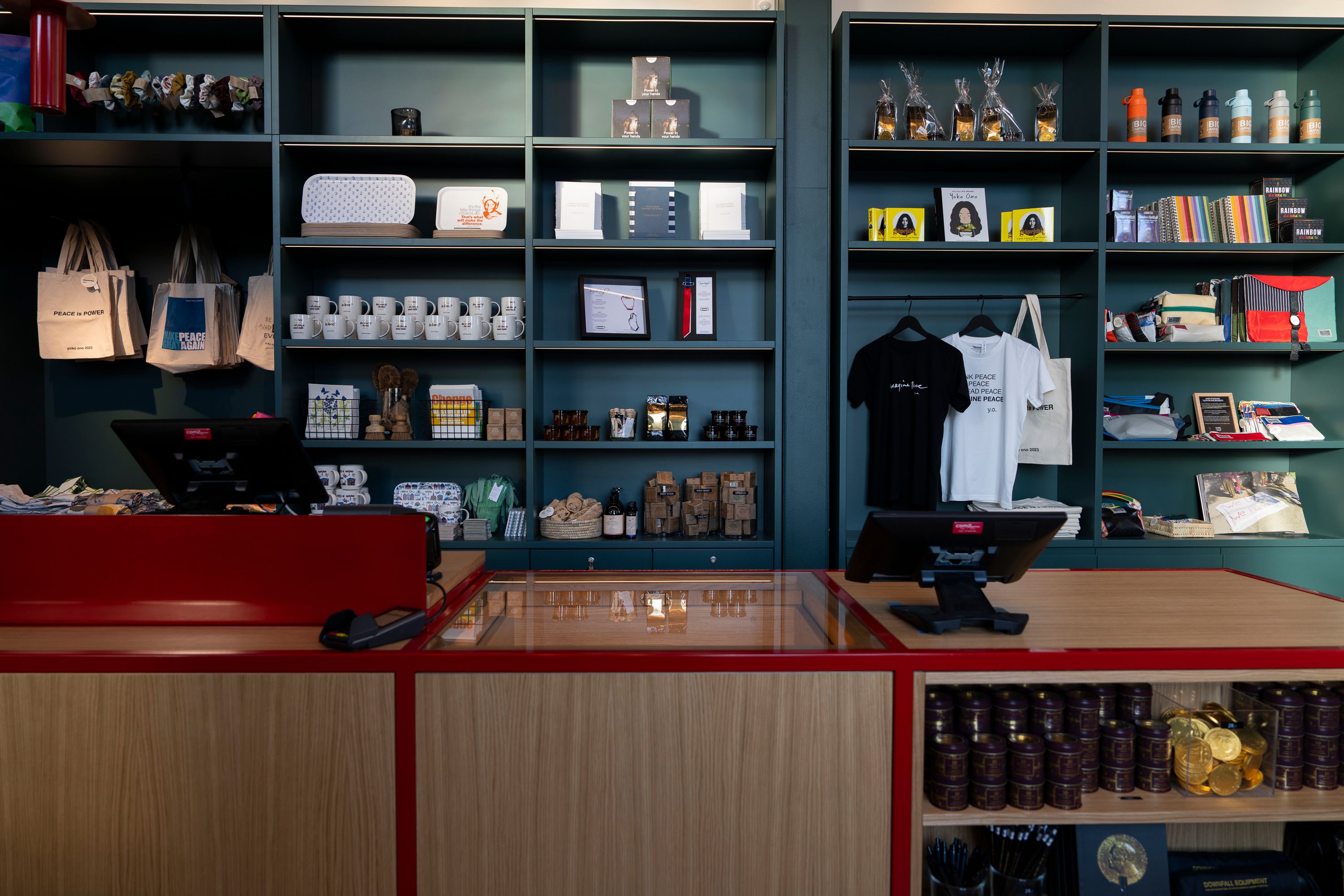 The musem shop, with merchandise and items for sale