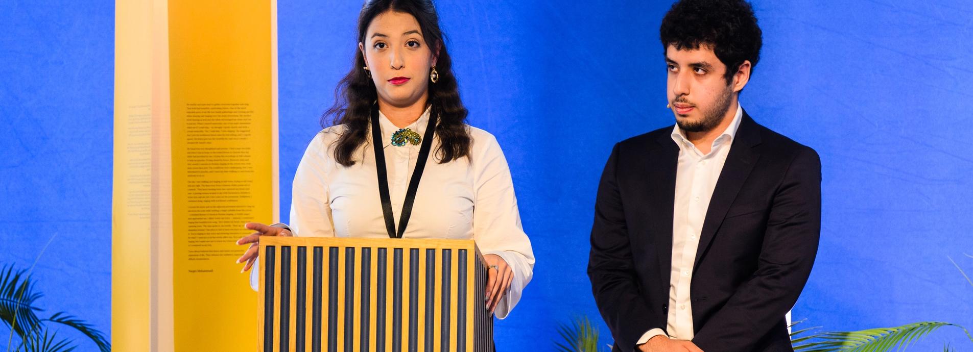 Fra nobel peace conference 2024, Ali og Kiana Rahmani