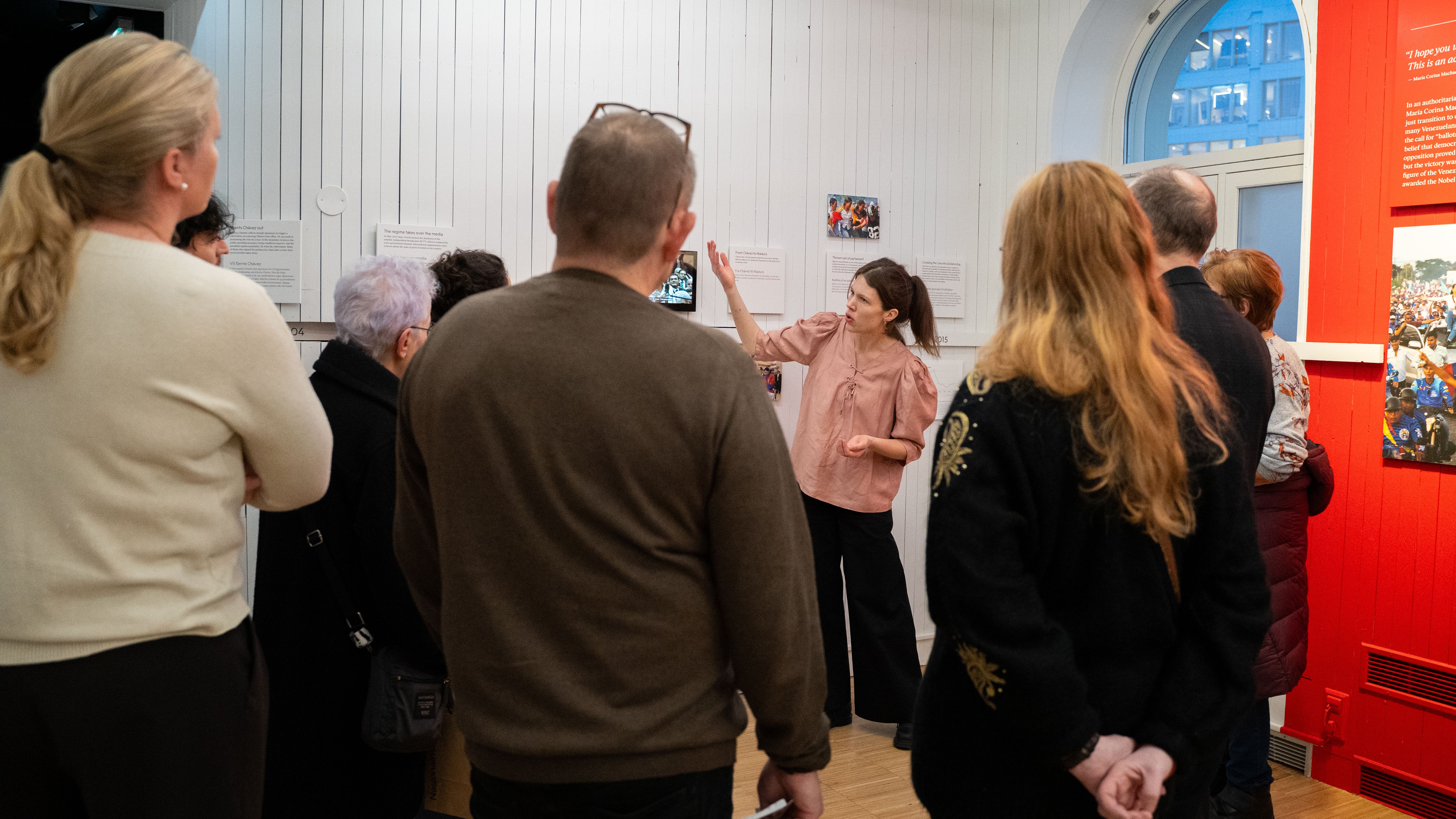 a guided tour in the exhibition democracy on the brink.