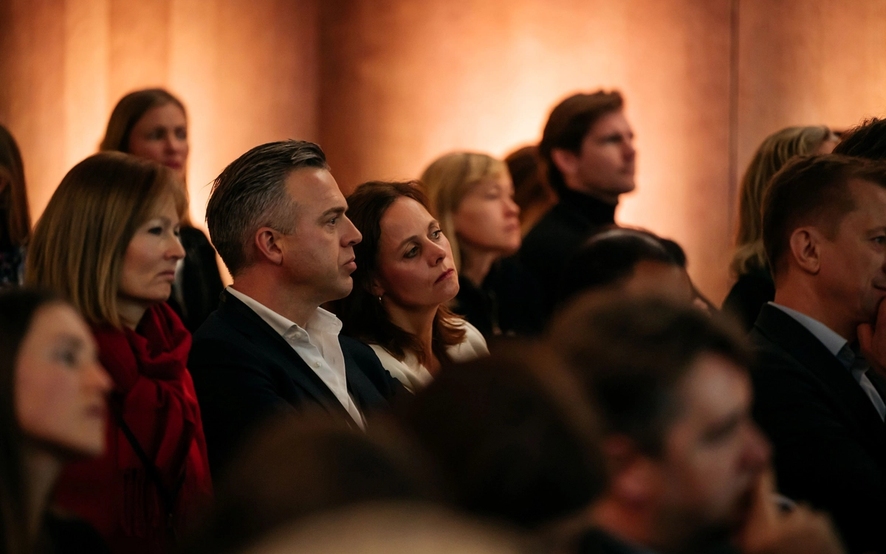 a group of people watching something