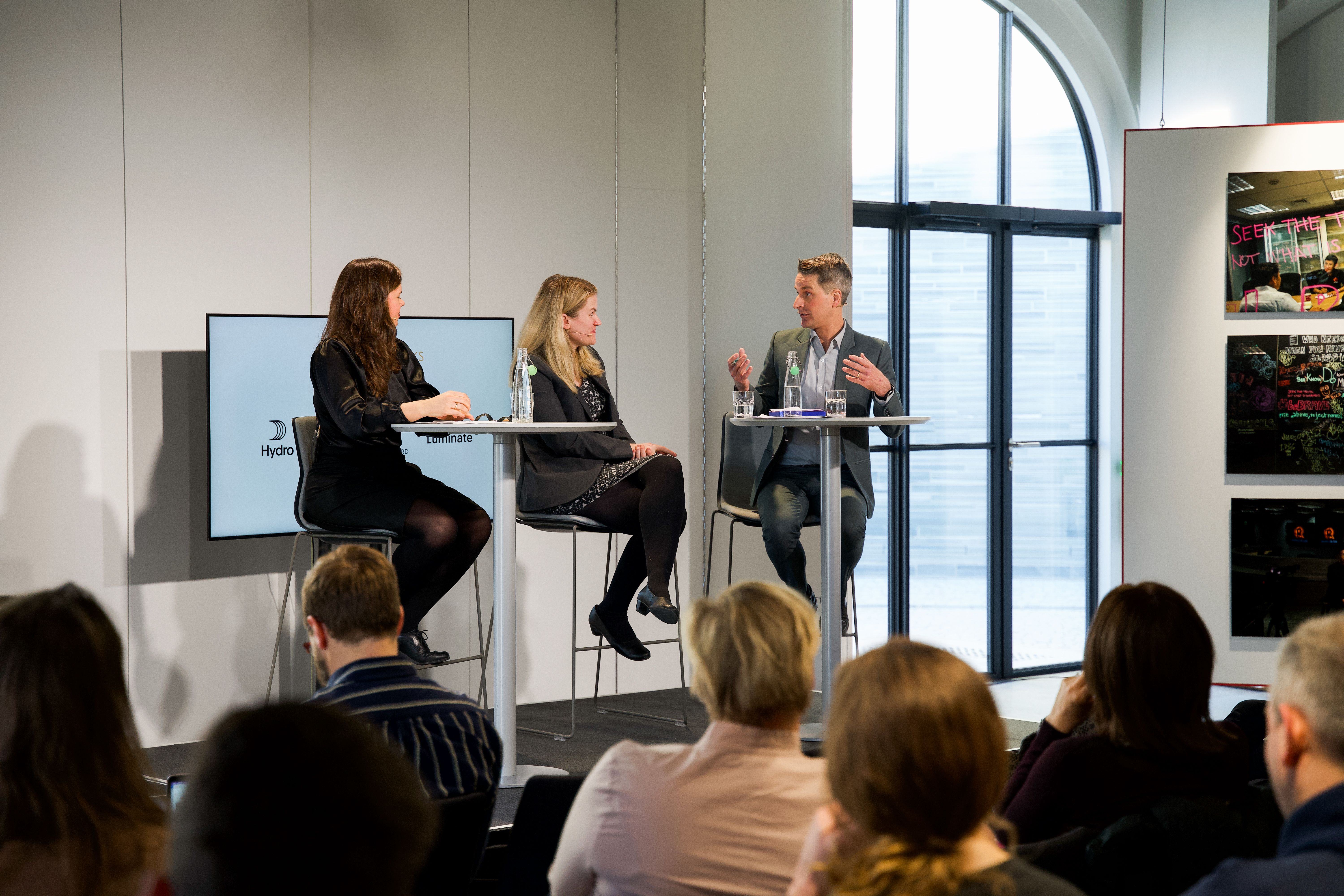 from the event, conversation taking place