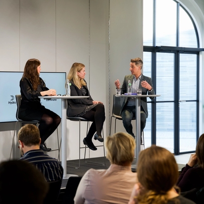 from the event, conversation taking place