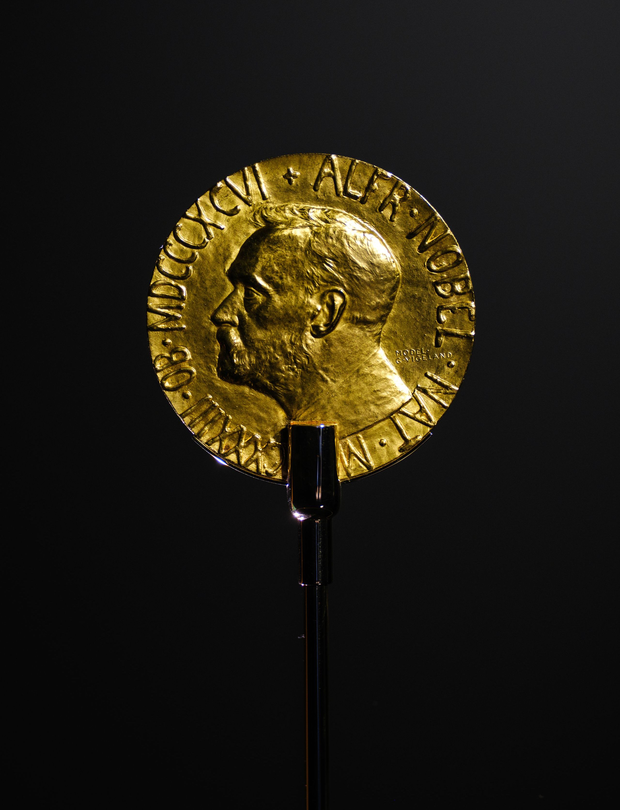 The nobel peace prize medal.