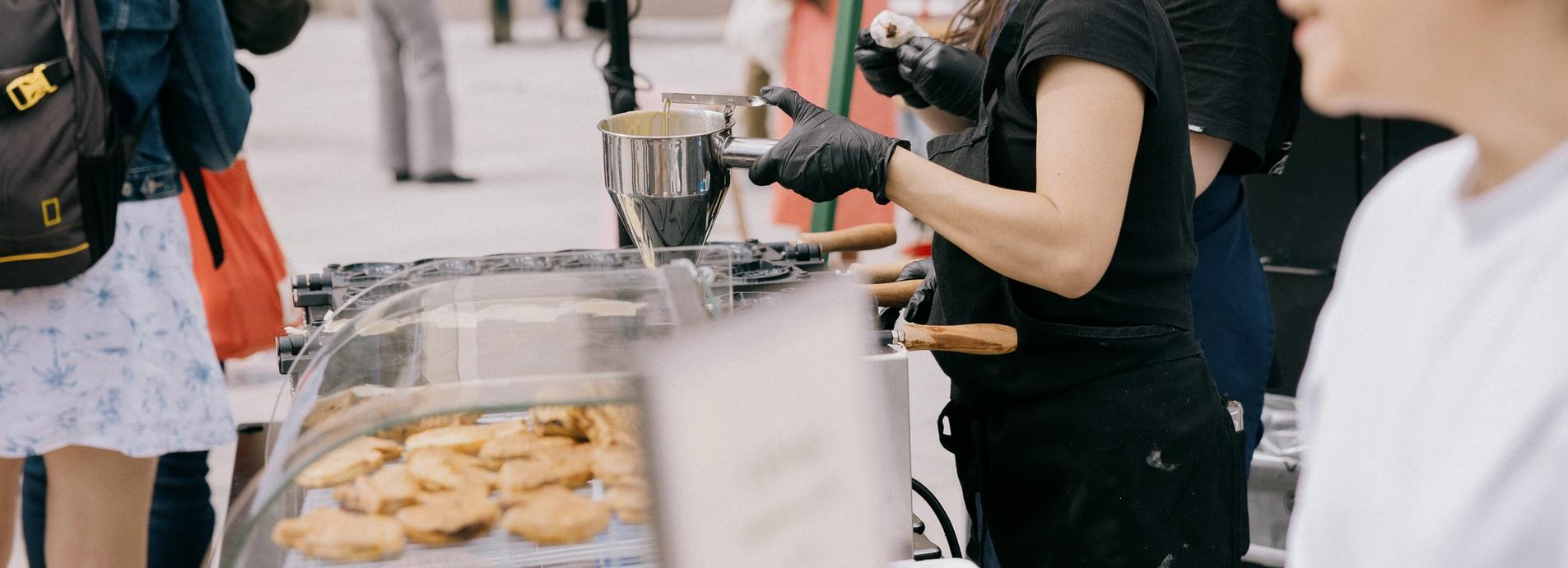Fish shaped japanese waffles were being served