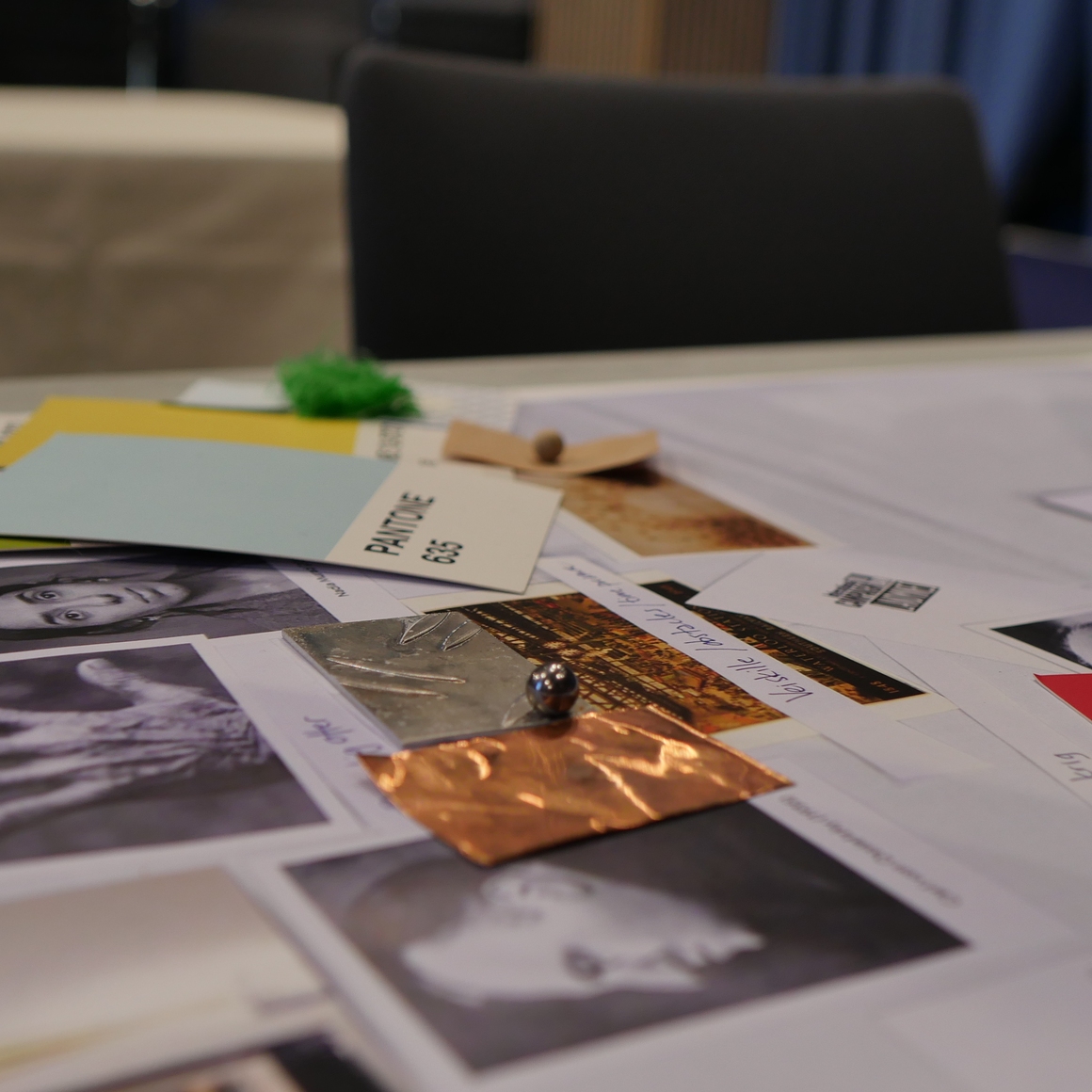 From a collage, showing details, images and some metal objects.