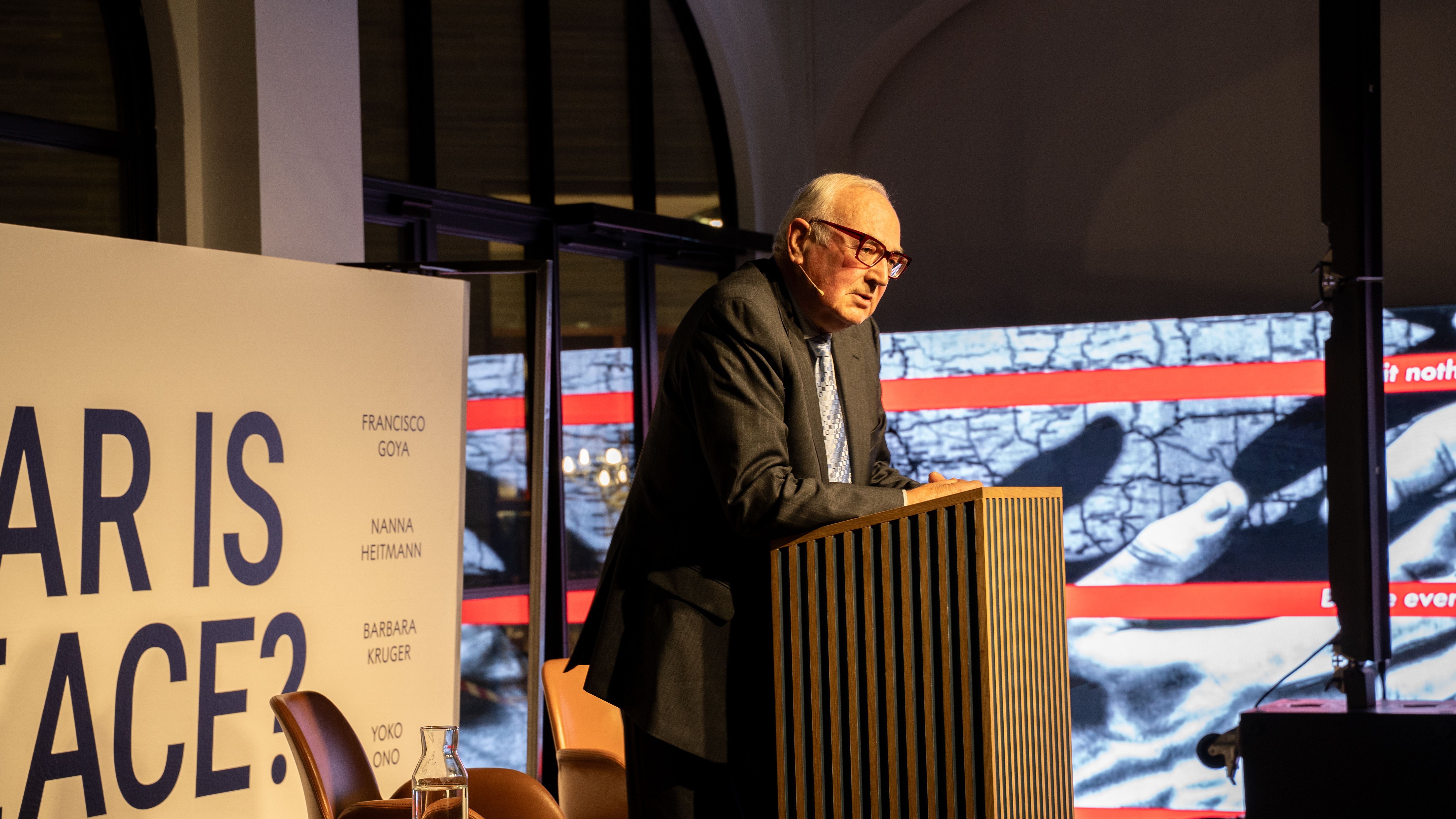 orwells son on stage speaking