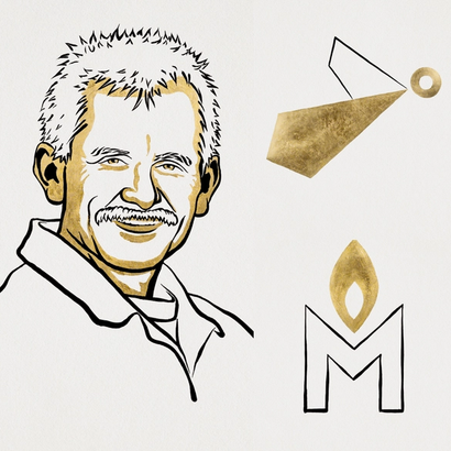 illustration of ales bialiatski and the logos of ccl and memorial