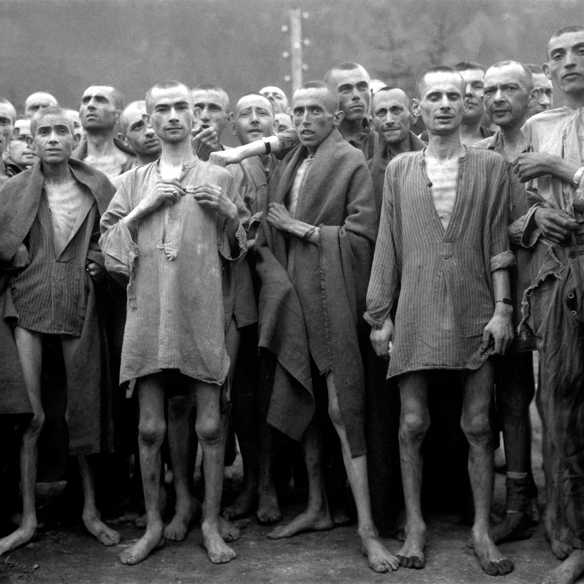 Prisoners in concentration camp during world war 2.