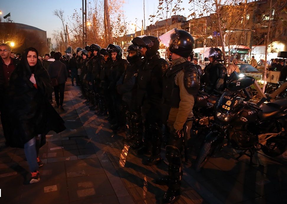 Protests in Iran, police showed up.