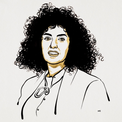 narges mohammadi portrait illustration