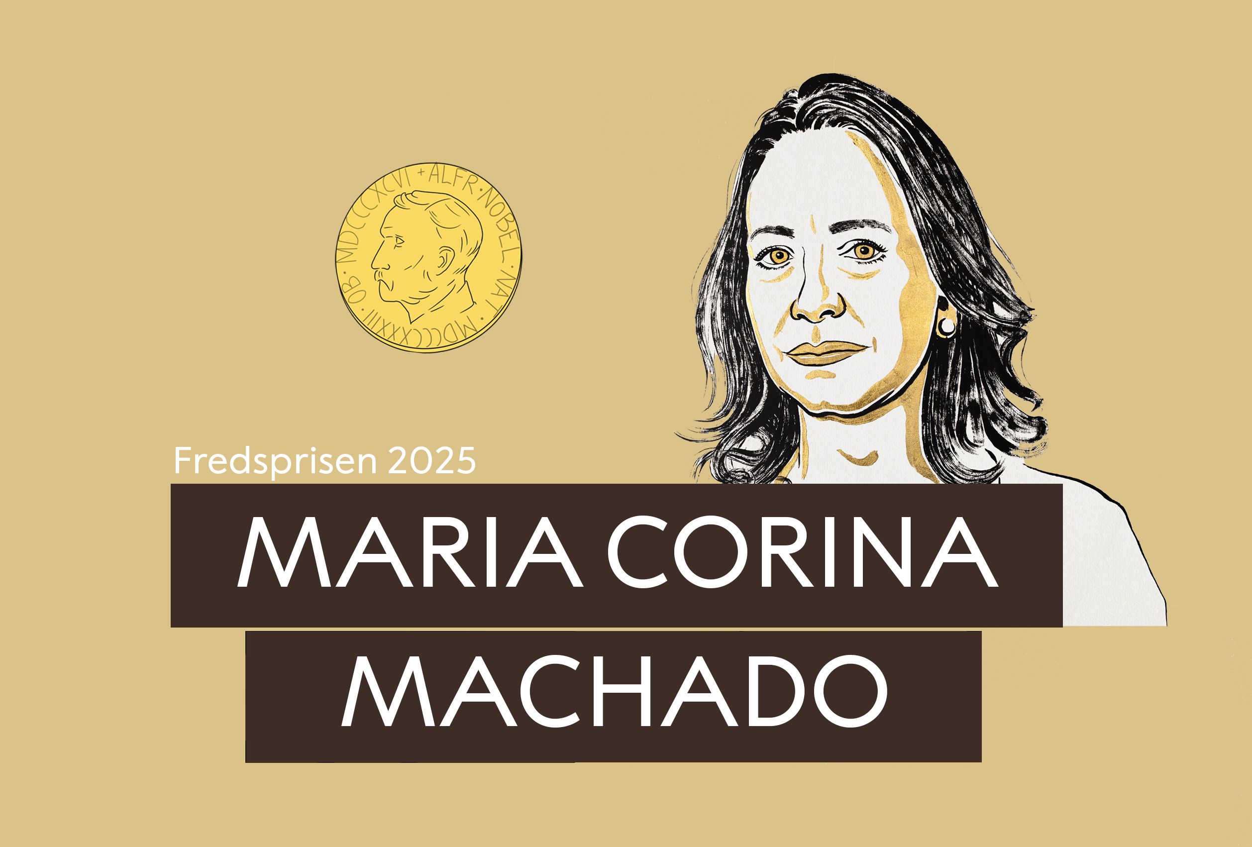illustrasjon av fredsprisvinner maria corina machado.