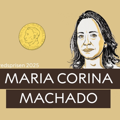 illustrasjon av fredsprisvinner maria corina machado.
